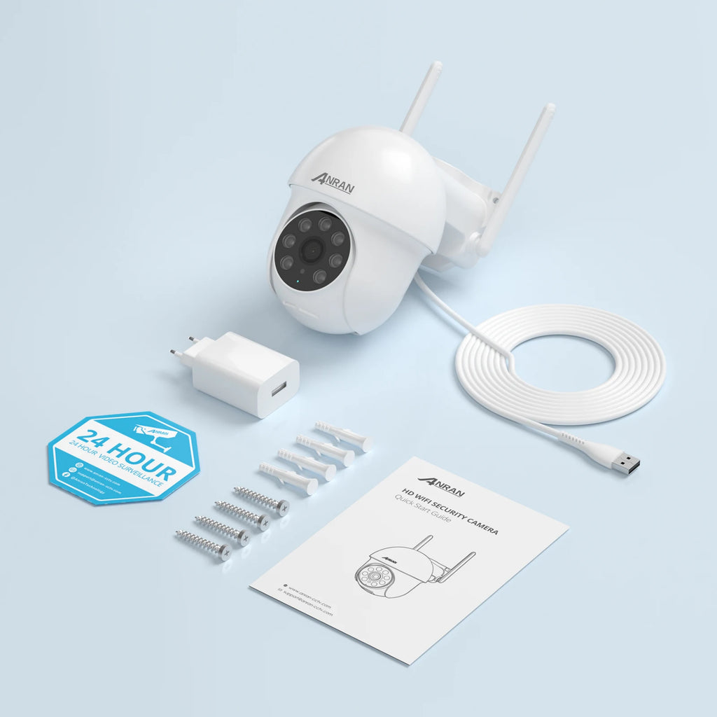 ANRAN 5G Wifi Camera 2/3/4PCS 5MP Telecamera di sicurezza cablata 24/7 Continuo record, IP66, compatibile Alexa, tracciamento automatico, rilevamento PIR