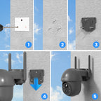 ANRAN Telecamera solare Wifi esterna 1296P Sorveglianza di sicurezza domestica Telecamera wireless Faretto Sirena Allarme Rilevamento umanoide intelligente