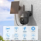 ANRAN Telecamera solare Wifi esterna 1296P Sorveglianza di sicurezza domestica Telecamera wireless Faretto Sirena Allarme Rilevamento umanoide intelligente