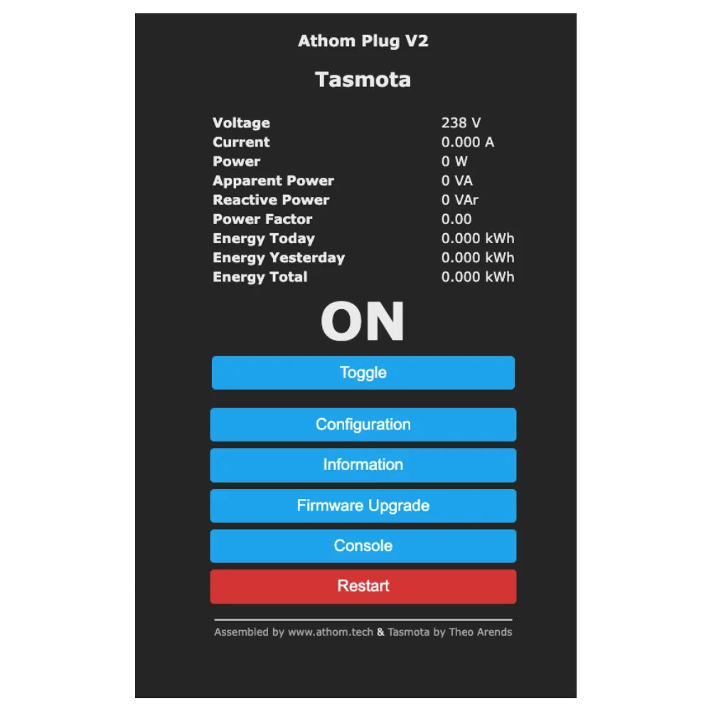 IoTorero 2 PACK Tasmota MQTT ESP8285 Monitoraggio del consumo con spina UE 16A Funziona con Home Assistant
