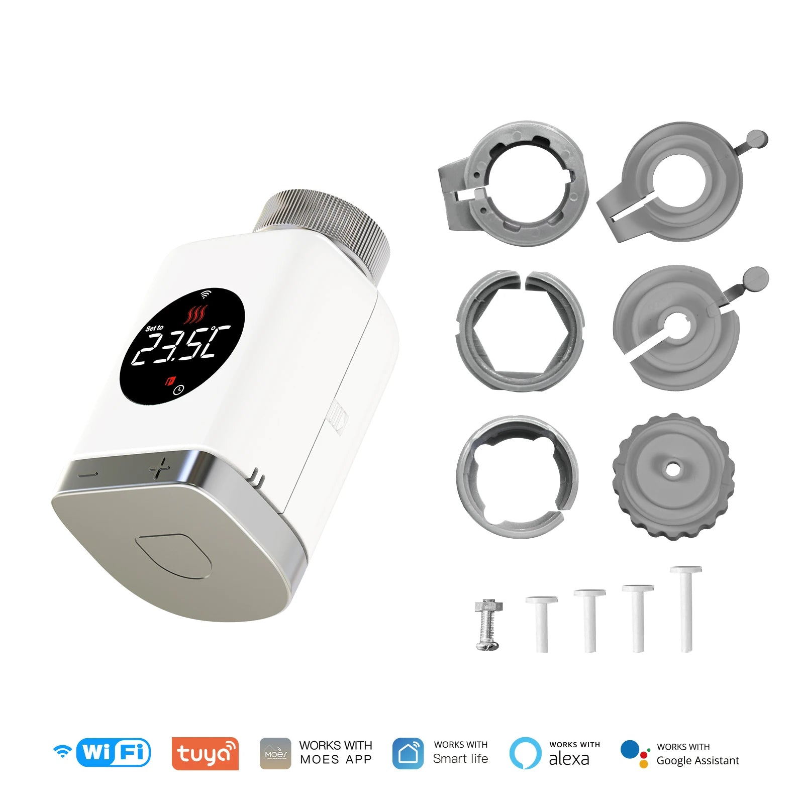 MOES Tuya Smart Wifi/ZigBee Valvola termostatica per radiatore TRV App programmabile Regolatore di temperatura remoto con Alexa GoogleHome