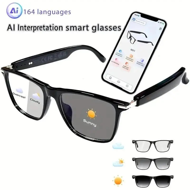 AI Reading Smart Glasses 160 Languages Chat GPT Audio Glasses For Men And Women Microphone And Speaker 2026.