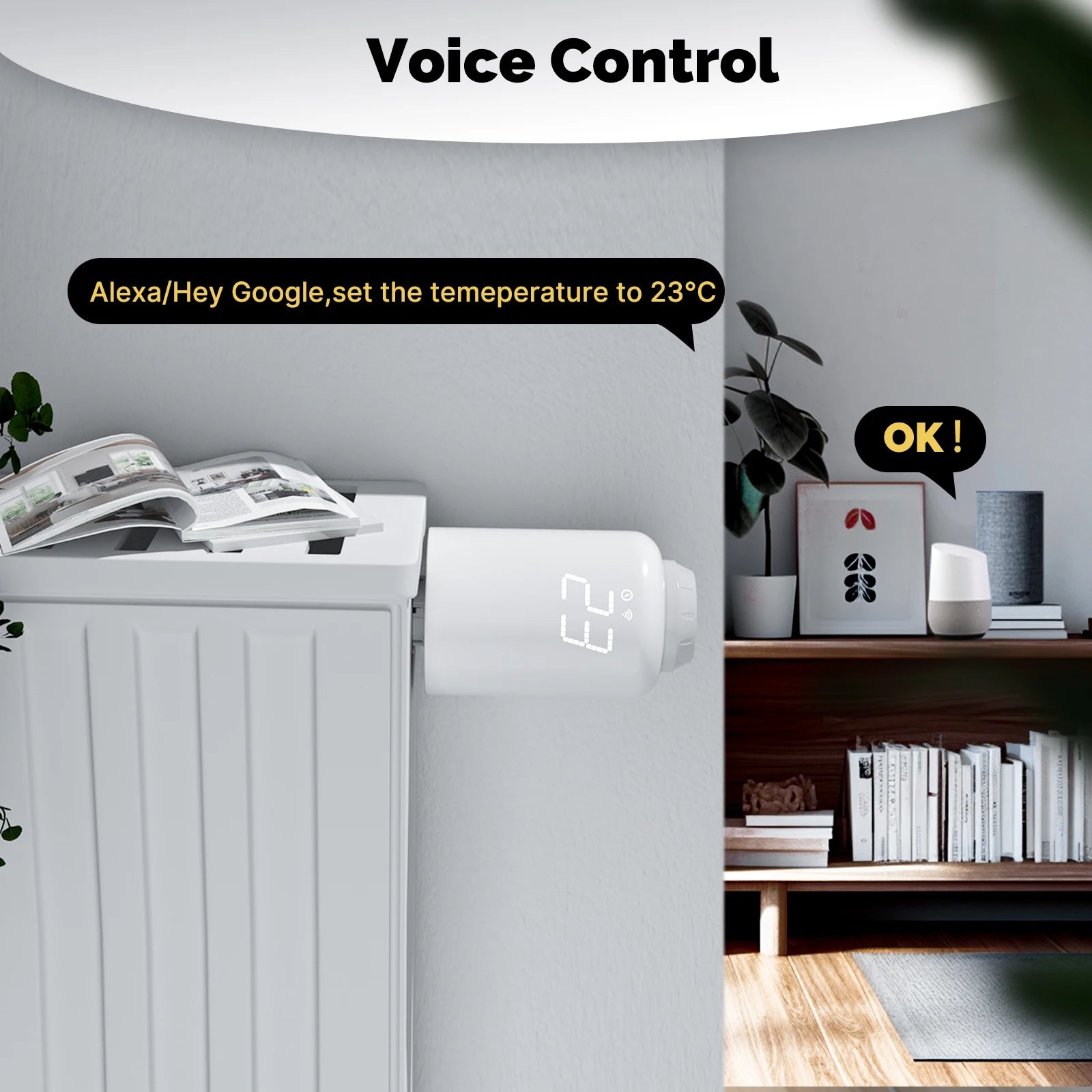 MOES TRV Tuya ZigBee Valvola termostatica per radiatore SmartLife Regolatore di temperatura per riscaldamento remoto wireless Controllo vocale Alexa