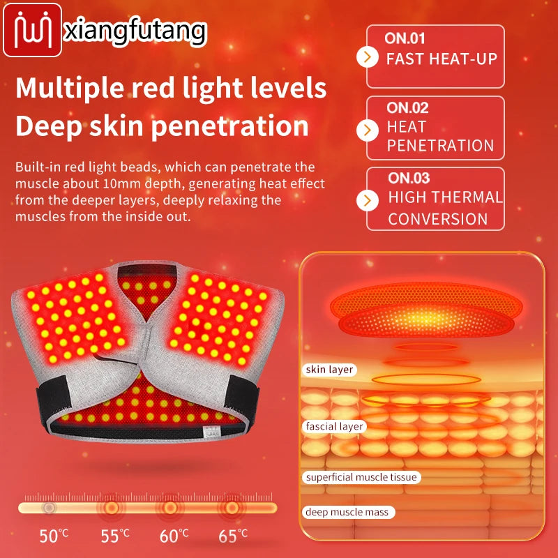 Gilet riscaldato a luce rossa per uomo e donna Giacca invernale riscaldante elettrica per spalle posteriori Gilet oversize per escursioni sportive