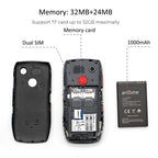 Bar Senior Mobile Phone Artfone C1+ With Free Charging Dock C1 Big Rubber Keypad  For Elderly Dual Sim One Key SOS FM 1400mAh