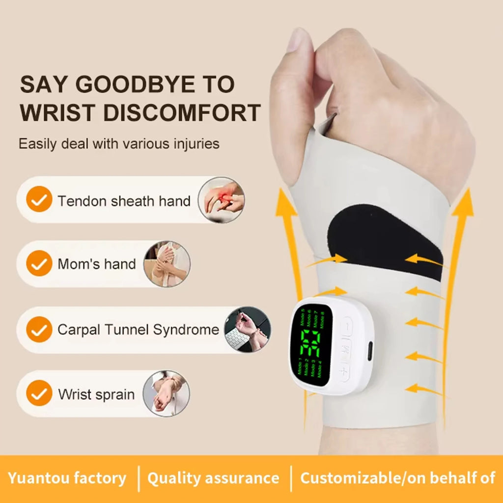 Braccialetto riscaldato elettrico Supporto per il polso di ricarica USB Allevia la tenosinovite Massaggio Protezione per il polso per adulti Braccialetto lenitivo 1pz