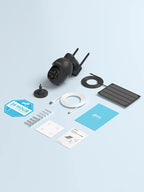 ANRAN Telecamera di sicurezza wireless solare Telecamera Wi-Fi solare esterna da 3 MP Voce bidirezionale IP66 Faretto flash con visione remota impermeabile