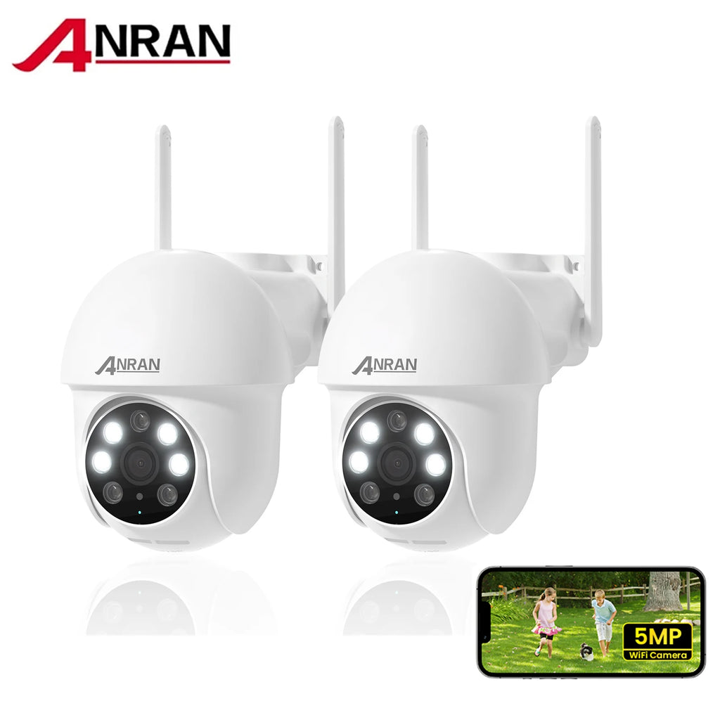 ANRAN 5G Wifi Camera 2/3/4PCS 5MP Telecamera di sicurezza cablata 24/7 Continuo record, IP66, compatibile Alexa, tracciamento automatico, rilevamento PIR