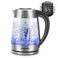 Aigostar Cris-bollitore, vetro borosilicato con infusore per il tè, 5 impostazioni di temperatura, 1.7L, 2200W, funzione di mantenimento in caldo, luci a LED