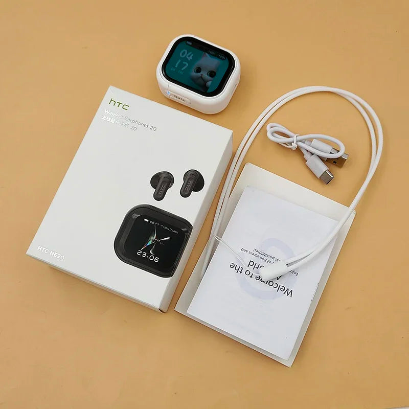 Auricolari HTC NE20 Bluetooth V6.0 TWS Cuffie wireless sportive Auricolari traduttore AI Cuffie intrauricolari con riduzione del rumore con microfono