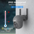 ANRAN Telecamera solare Wifi esterna 1296P Sorveglianza di sicurezza domestica Telecamera wireless Faretto Sirena Allarme Rilevamento umanoide intelligente