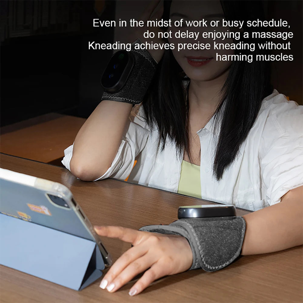 Massaggiatore per polso a mano da 1 pezzo con cuscinetto riscaldante per polso a vibrazione, riscaldamento avvolgente per articolazioni e guaina tendine, vestibilità comoda per impiegati