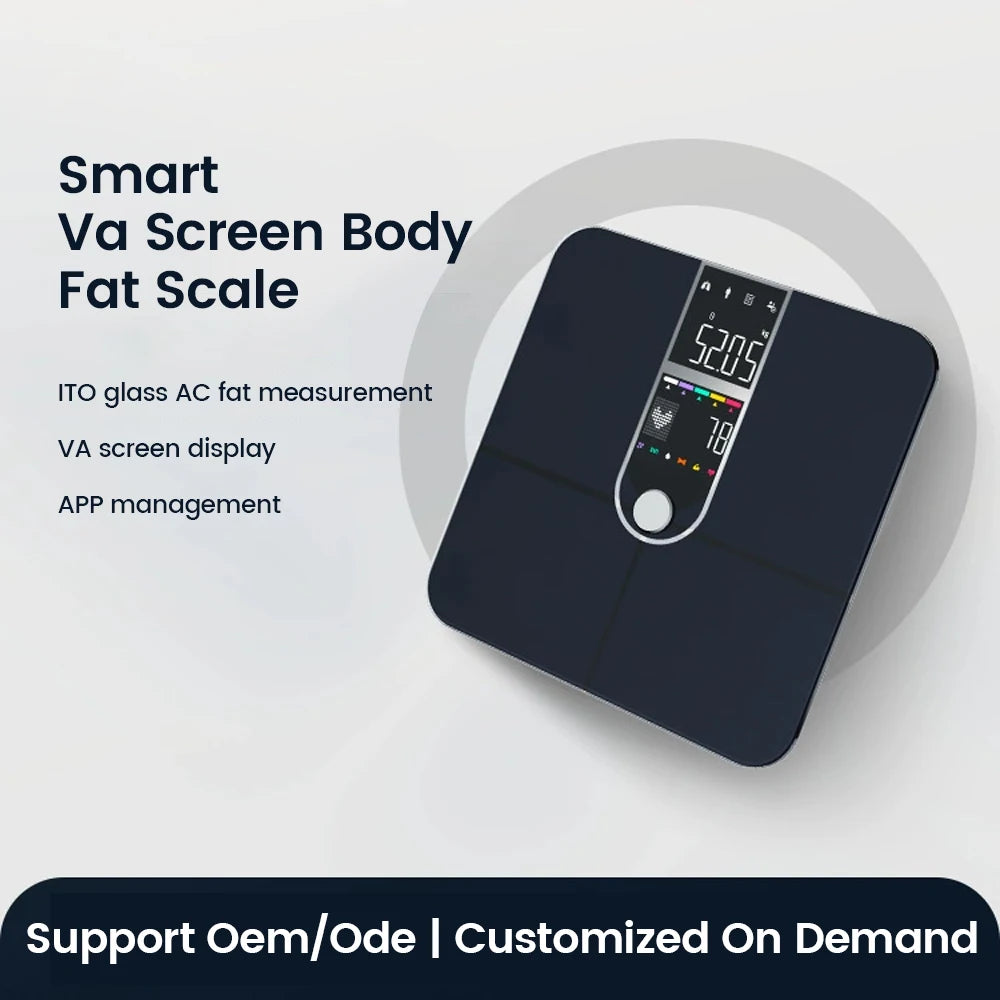 Grande displayScala di grasso corporeo,Scala di precisione con grasso corporeo e massa muscolare,Scala per persona con analisi del grasso corporeo,Frequenza cardiaca,BMI