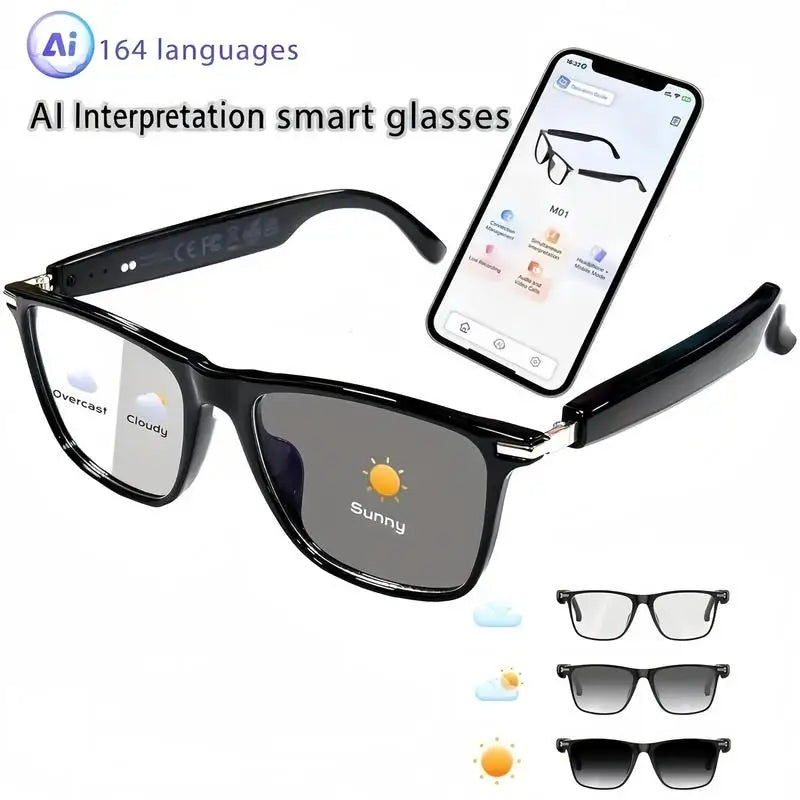 AI Reading Smart Glasses 160 Languages Chat GPT Audio Glasses For Men And Women Microphone And Speaker 2026.