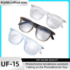Bluetooth Glasses Photosensitive Color Change Sunglasses Headphone Voice Assistant Fashion Glasses For Men and Women