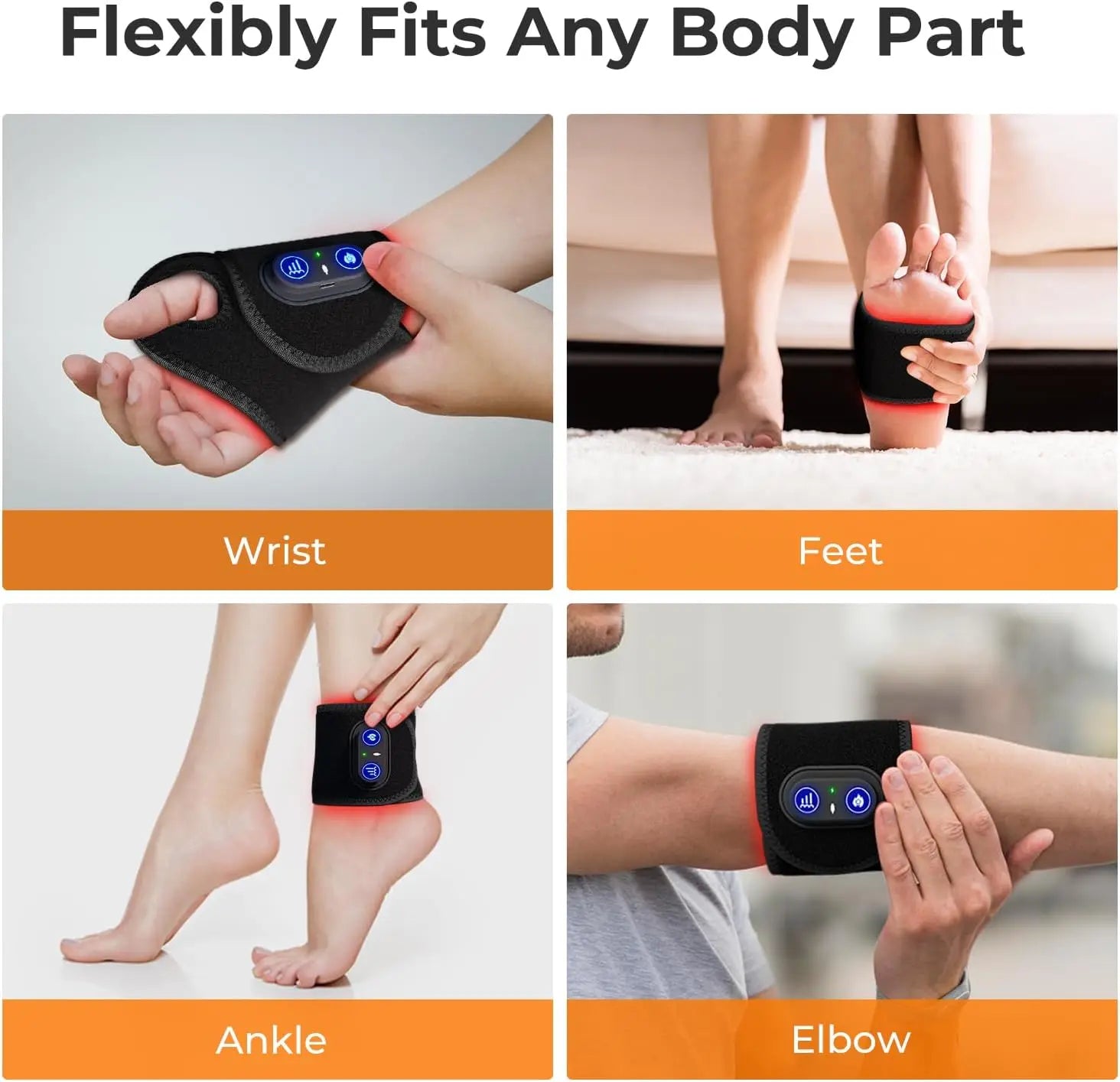 Cuscinetto avvolgente per terapia a infrarossi e luce rossa indossabile senza fili e ricaricabile da 660 nm e 850 nm Sollievo dal dolore per collo, polso, viso, spalle