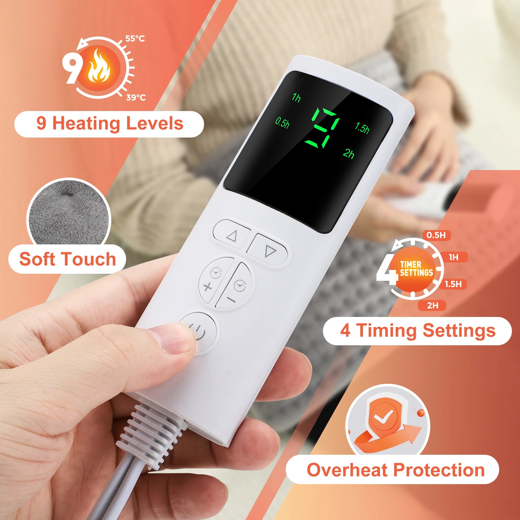 Cintura di supporto per il riscaldamento della schiena Tutore elettrico per la vita con temperatura regolabile Cintura per la schiena calda Scaldino per l'addome Cuscinetto di supporto lombare