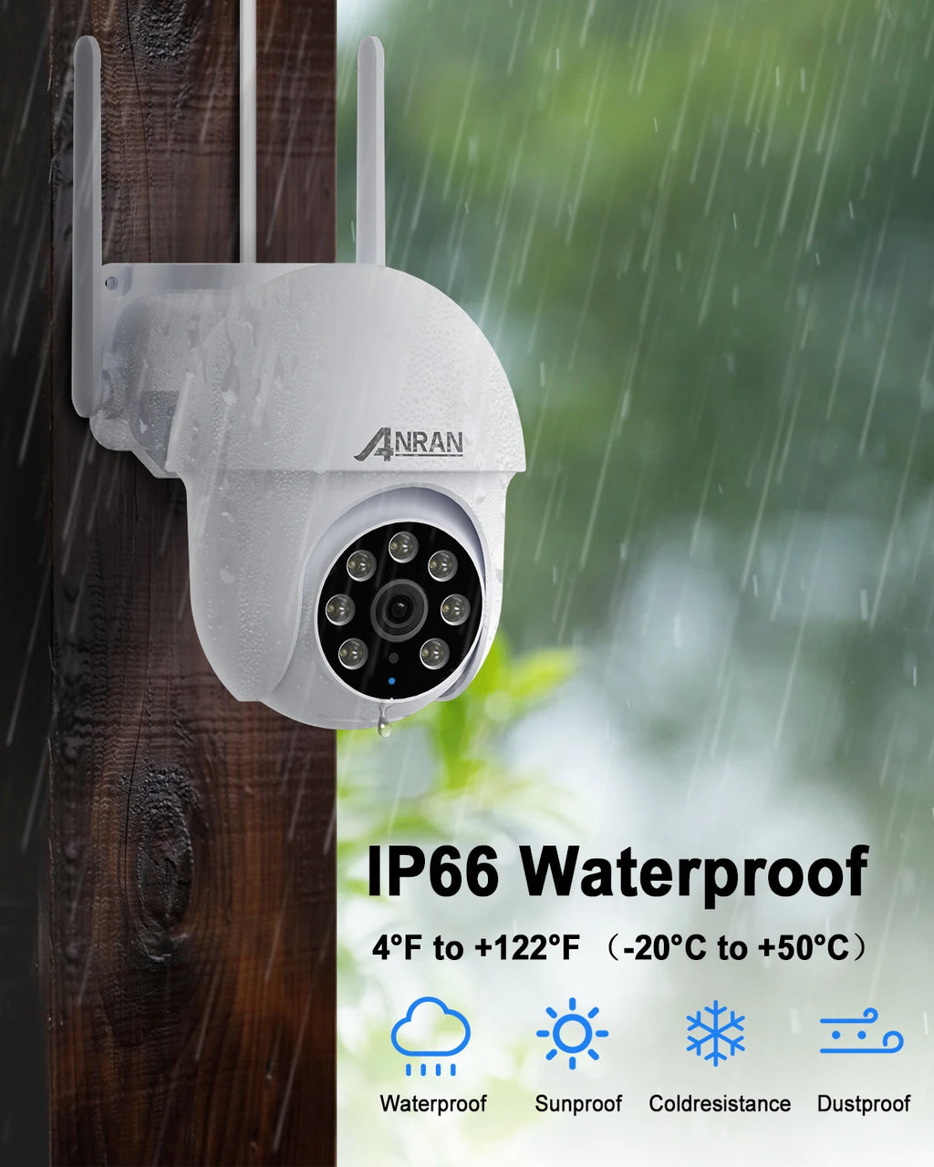 ANRAN 5G Wifi Camera 2/3/4PCS 5MP Telecamera di sicurezza cablata 24/7 Continuo record, IP66, compatibile Alexa, tracciamento automatico, rilevamento PIR