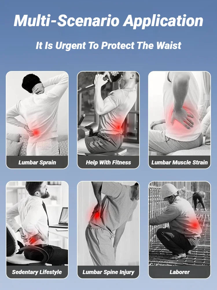 Bretelle posteriori regolabili Cintura in vita Uomo Donna Sollievo dal dolore inferiore Traspirante Antiscivolo Supporto lombare della colonna vertebrale Trainer Trimmer Fitness