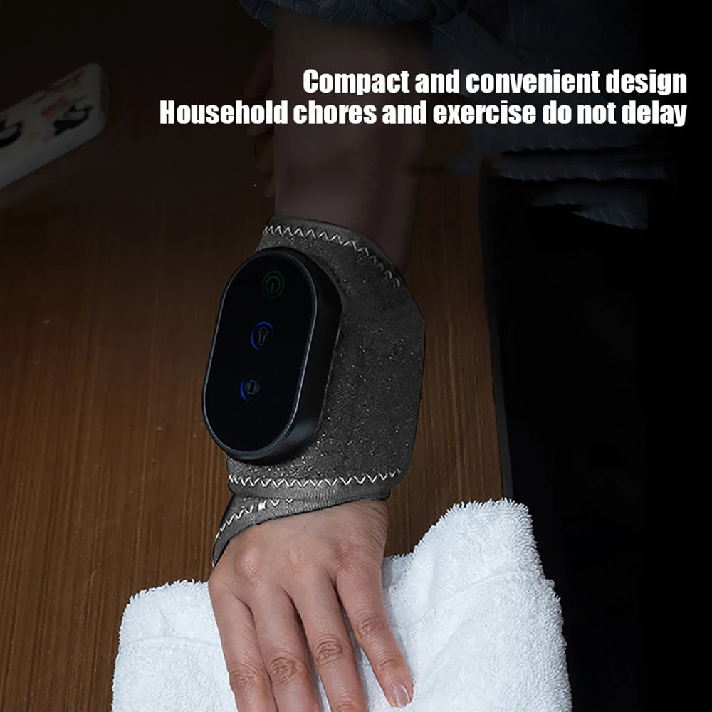 Massaggiatore per polso a mano da 1 pezzo con cuscinetto riscaldante per polso a vibrazione, riscaldamento avvolgente per articolazioni e guaina tendine, vestibilità comoda per impiegati