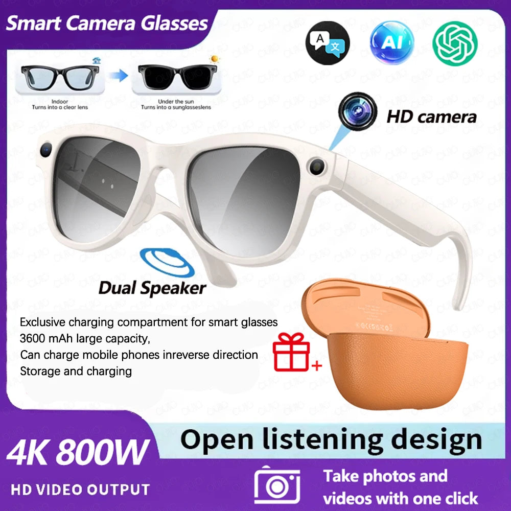 2026 New Smart Glasses with Camera Video Recording AI Photo Recognition Bluetooth Call Voice Translation Sunglasses Men Women