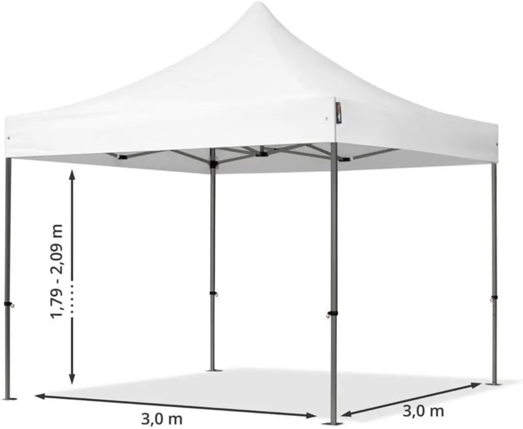 Gazebo professionale 3 x 3 m in PVC automatico struttura metallica fisarmonica richiudibile impermeabile