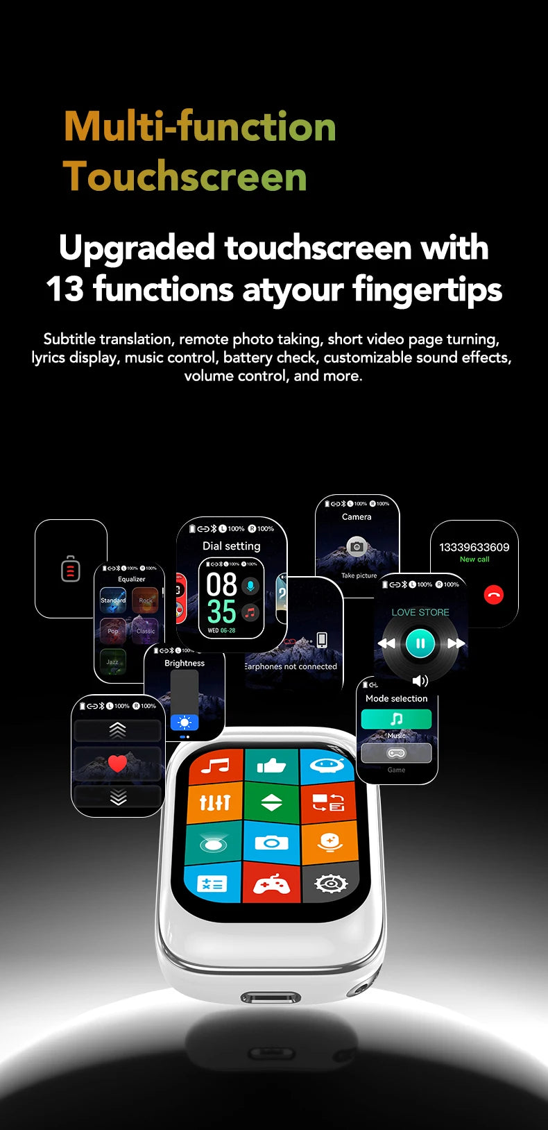 Auricolari HTC NE48 Bluetooth V6.0 Traduttore AI Auricolari TWS Sport Cuffie wireless Cuffie laterali Schermo Ultra HD