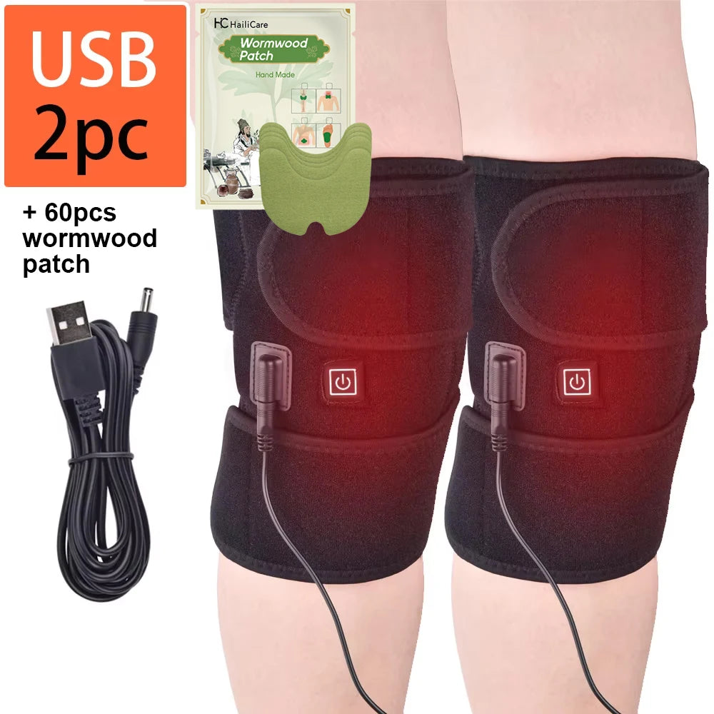 Cuscinetti riscaldanti elettrici per alleviare l'affaticamento del ginocchio 3 livelli di temperatura riscaldato gomito ginocchiera tutore prodotti riscaldanti assistenza sanitaria