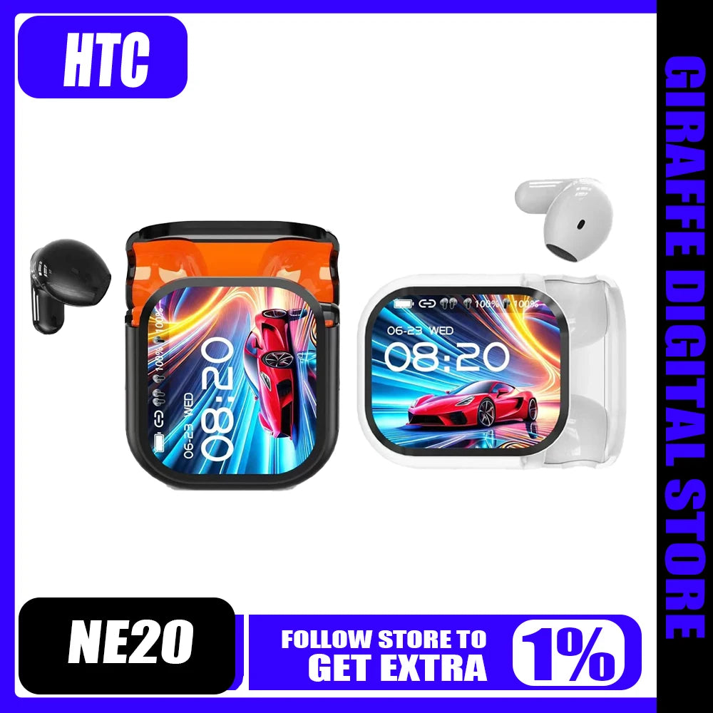 Auricolari HTC NE20 Bluetooth V6.0 TWS Cuffie wireless sportive Auricolari traduttore AI Cuffie intrauricolari con riduzione del rumore con microfono