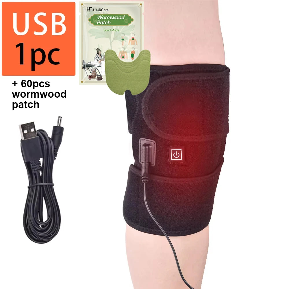 Cuscinetti riscaldanti elettrici per alleviare l'affaticamento del ginocchio 3 livelli di temperatura riscaldato gomito ginocchiera tutore prodotti riscaldanti assistenza sanitaria