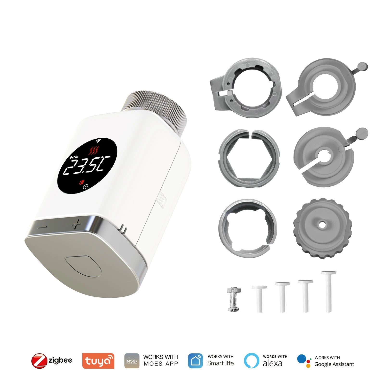 MOES Tuya Smart Wifi/ZigBee Valvola termostatica per radiatore TRV App programmabile Regolatore di temperatura remoto con Alexa GoogleHome