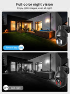 ANRAN Telecamera di sicurezza wireless solare Telecamera Wi-Fi solare esterna da 3 MP Voce bidirezionale IP66 Faretto flash con visione remota impermeabile