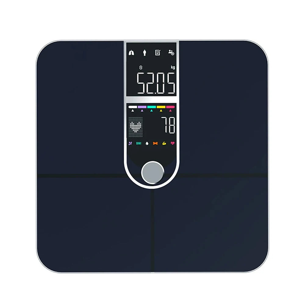 Grande displayScala di grasso corporeo,Scala di precisione con grasso corporeo e massa muscolare,Scala per persona con analisi del grasso corporeo,Frequenza cardiaca,BMI