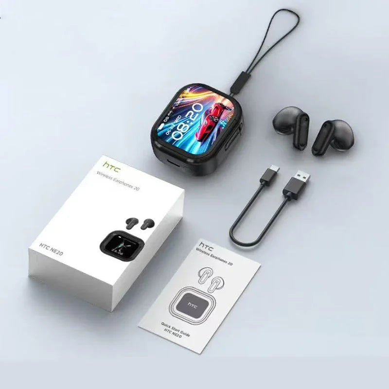Auricolari HTC NE20 Bluetooth V6.0 TWS Cuffie wireless sportive Auricolari traduttore AI Cuffie intrauricolari con riduzione del rumore con microfono