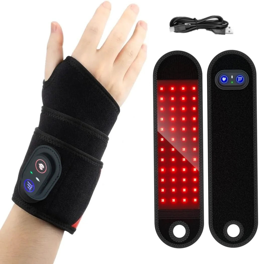 Cuscinetto avvolgente per terapia a infrarossi e luce rossa indossabile senza fili e ricaricabile da 660 nm e 850 nm Sollievo dal dolore per collo, polso, viso, spalle