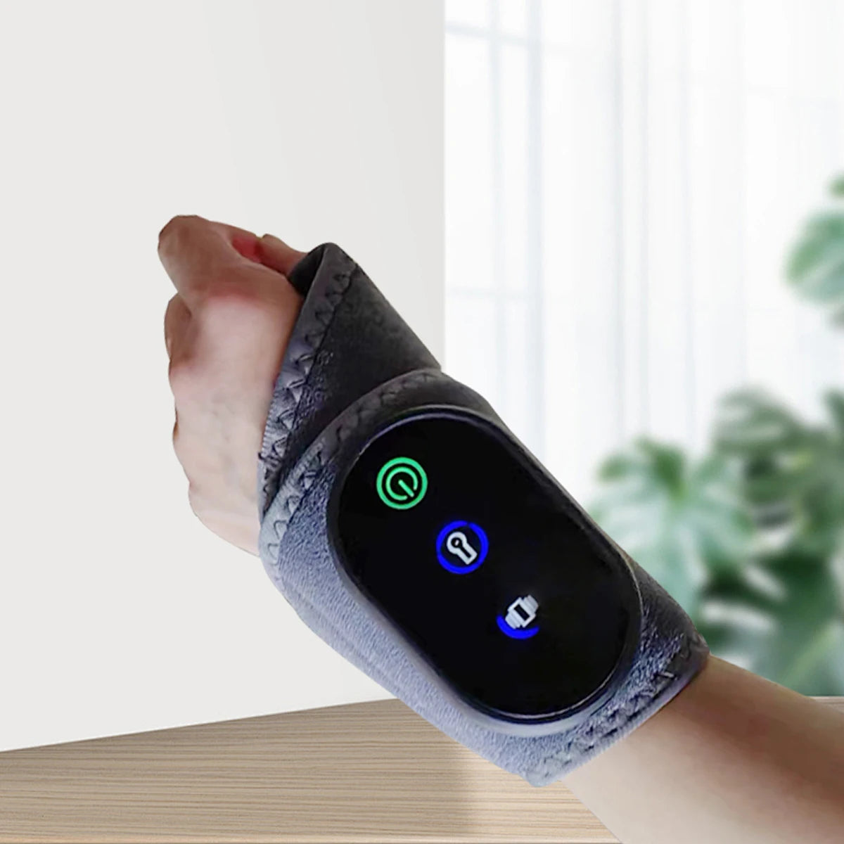 Massaggiatore da polso, massaggiatore vibrante per articolazioni della mano, portatile grigio riscaldato