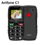 Bar Senior Mobile Phone Artfone C1+ With Free Charging Dock C1 Big Rubber Keypad  For Elderly Dual Sim One Key SOS FM 1400mAh