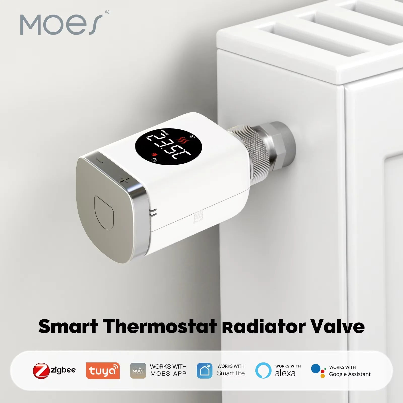 MOES Tuya Smart Wifi/ZigBee Valvola termostatica per radiatore TRV App programmabile Regolatore di temperatura remoto con Alexa GoogleHome