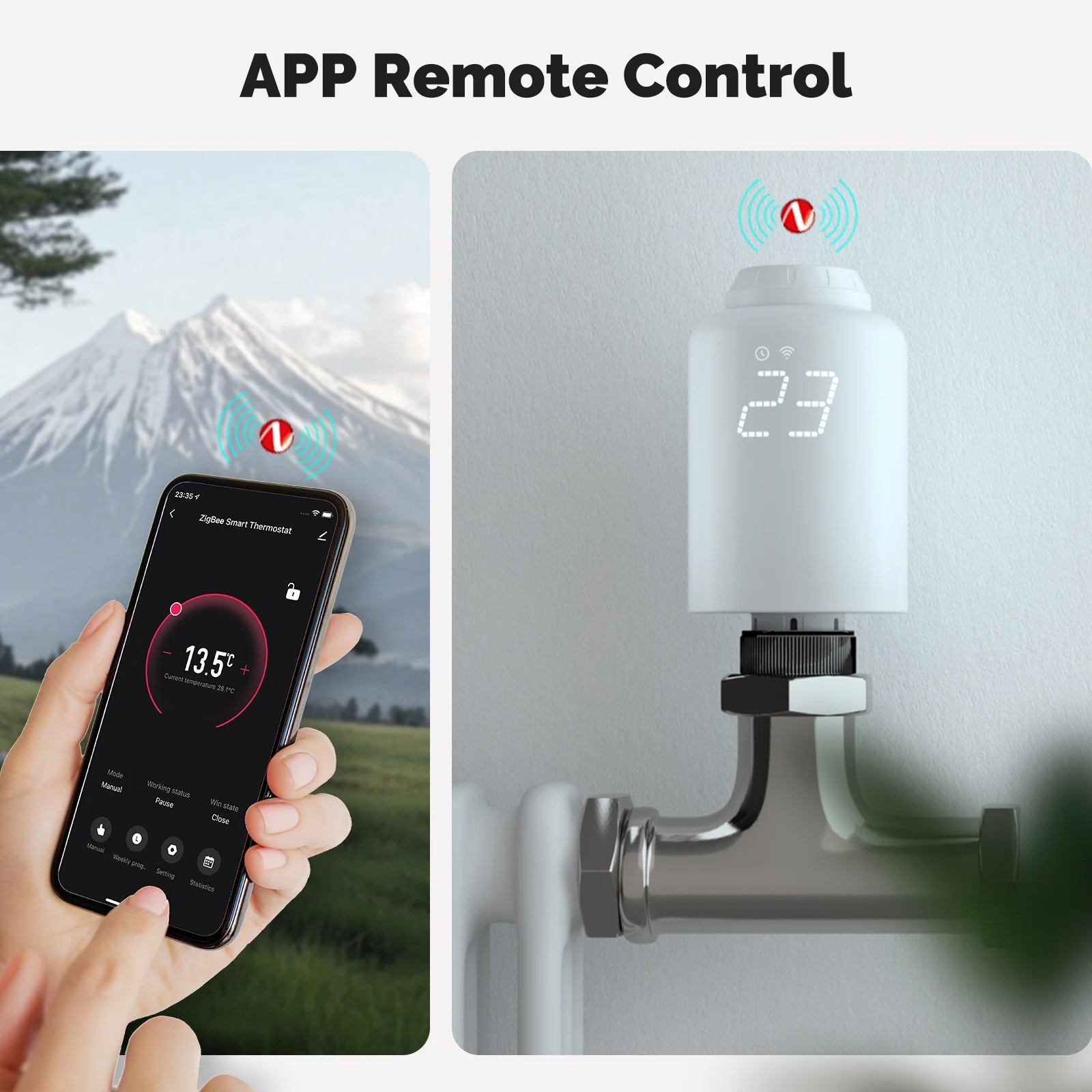 MOES TRV Tuya ZigBee Valvola termostatica per radiatore SmartLife Regolatore di temperatura per riscaldamento remoto wireless Controllo vocale Alexa