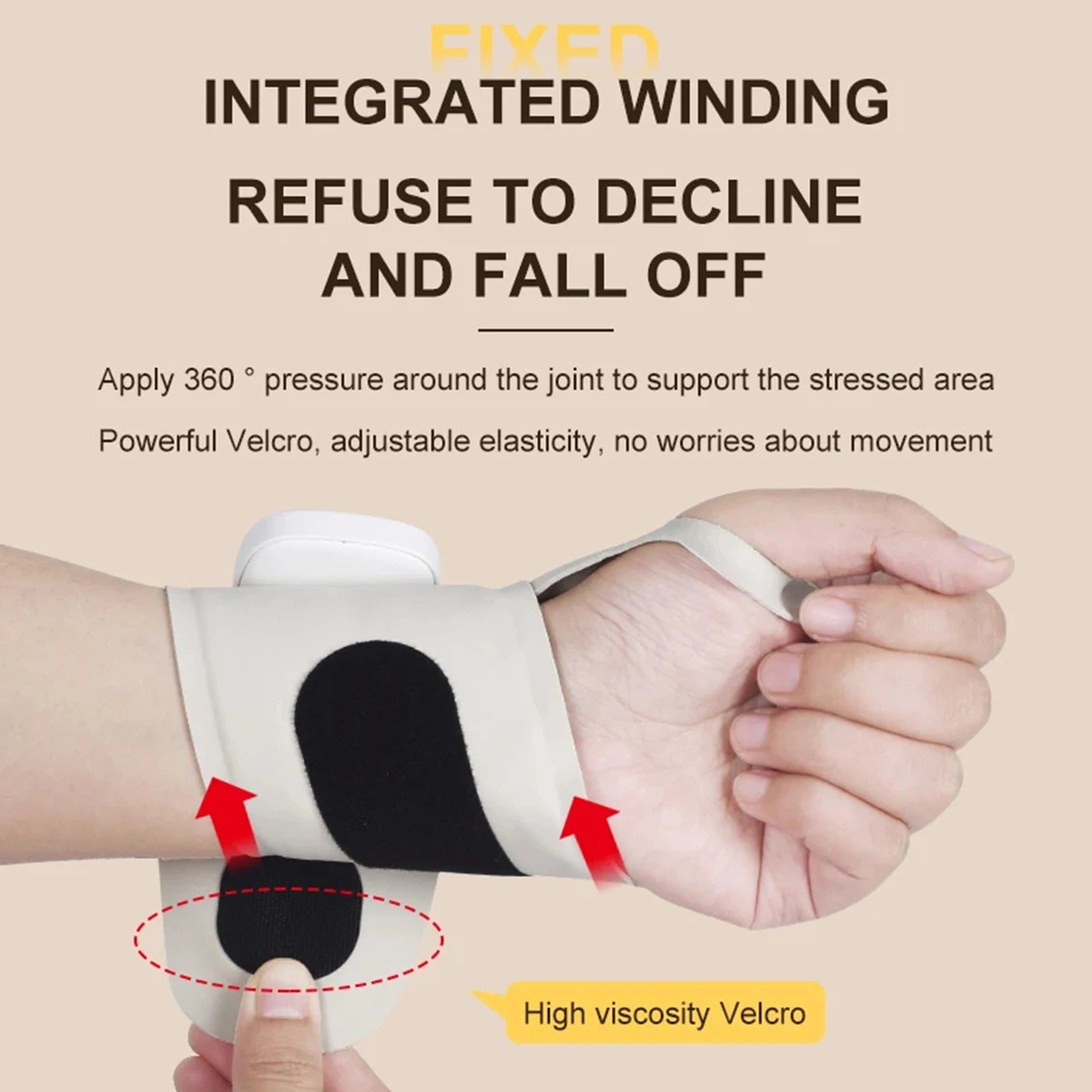 Braccialetto riscaldato elettrico Supporto per il polso di ricarica USB Allevia la tenosinovite Massaggio Protezione per il polso per adulti Braccialetto lenitivo 1pz